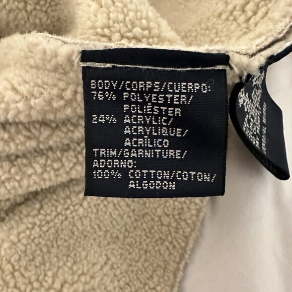 Tommy Hilfiger XL Men’s Eggshell Faux Suede Sherpa Shirt Jacket - Picture 5 of 6